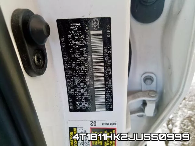 4T1B11HK2JU550999 фото 2