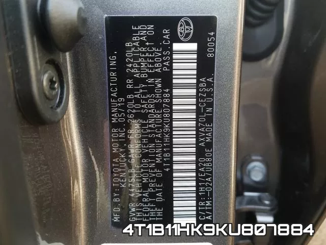 4T1B11HK9KU807884 фото 2