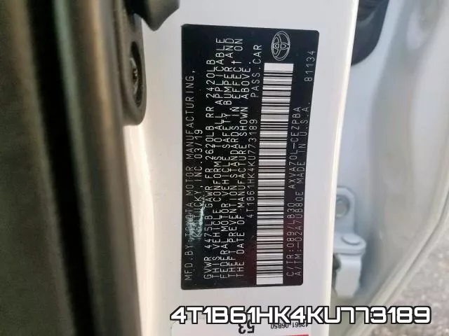 4T1B61HK4KU773189 фото 2