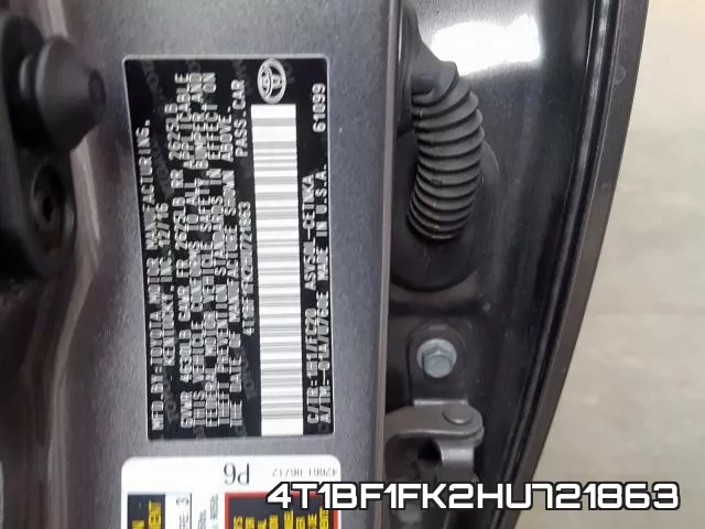 4T1BF1FK2HU721863 фото 2