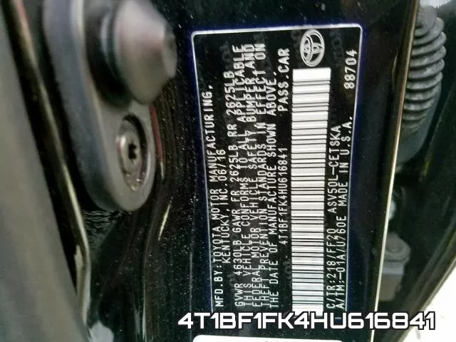 4T1BF1FK4HU616841 фото 2