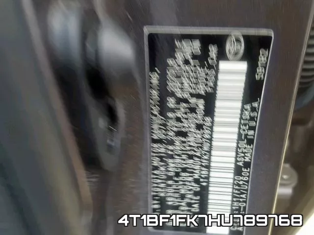 4T1BF1FK7HU789768 фото 2