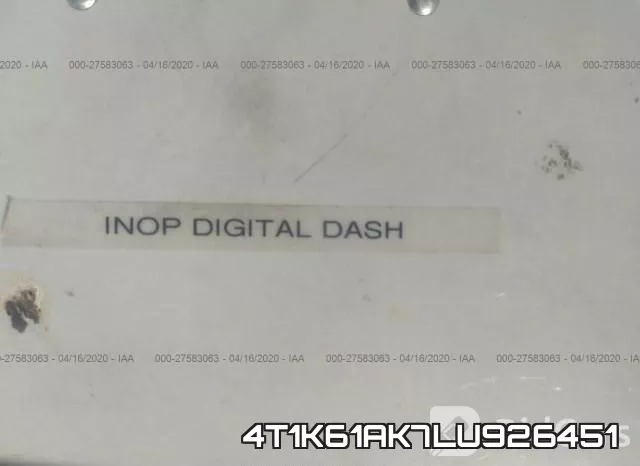 4T1K61AK7LU926451 фото 8