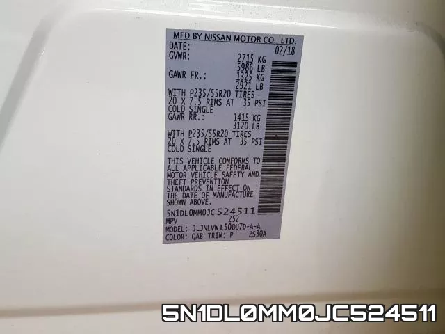 5N1DL0MM0JC524511 фото 2