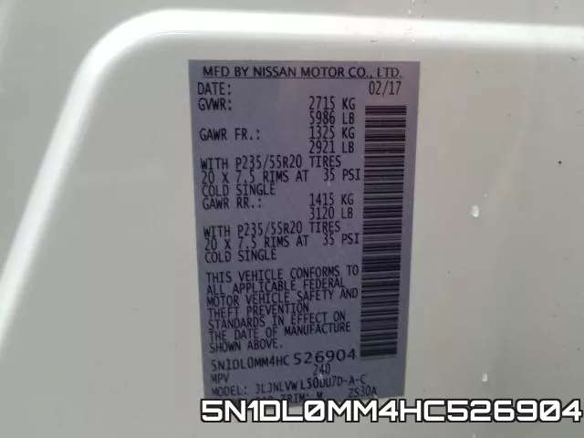 5N1DL0MM4HC526904 фото 2