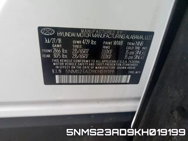 5NMS23AD9KH019199 фото 2