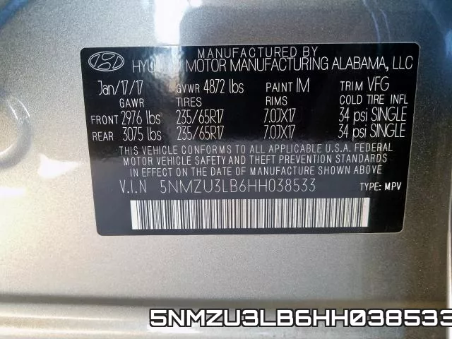 5NMZU3LB6HH038533 фото 2
