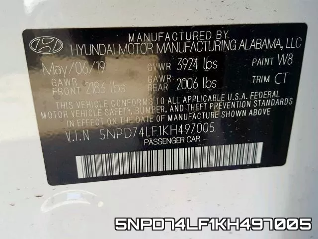 5NPD74LF1KH497005 фото 2