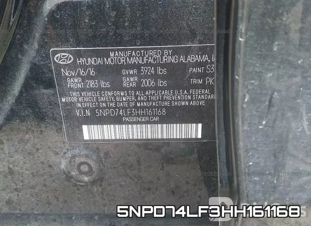 5NPD74LF3HH161168 фото 10