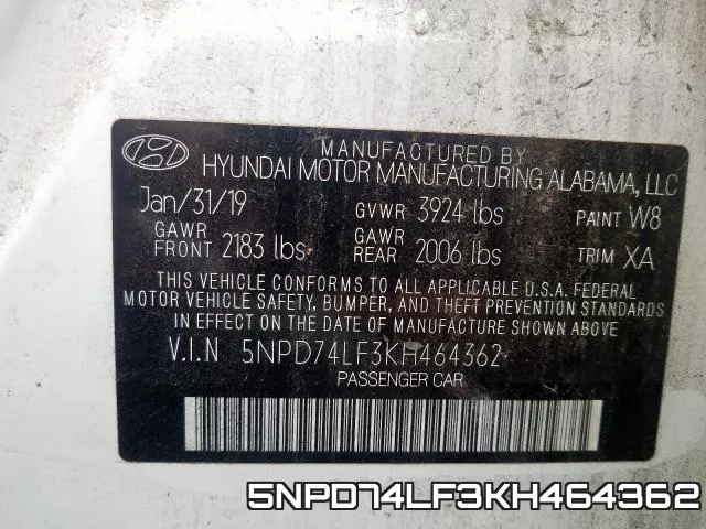 5NPD74LF3KH464362 фото 2