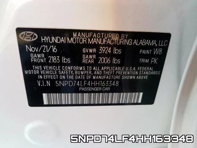 5NPD74LF4HH163348 фото 2