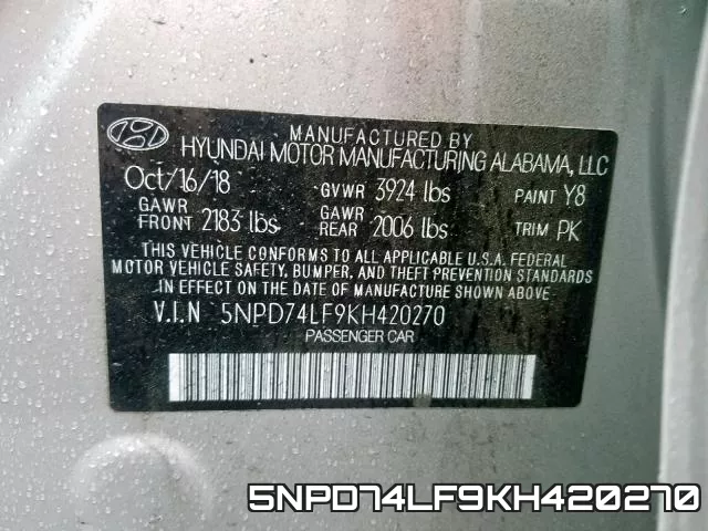 5NPD74LF9KH420270 фото 2