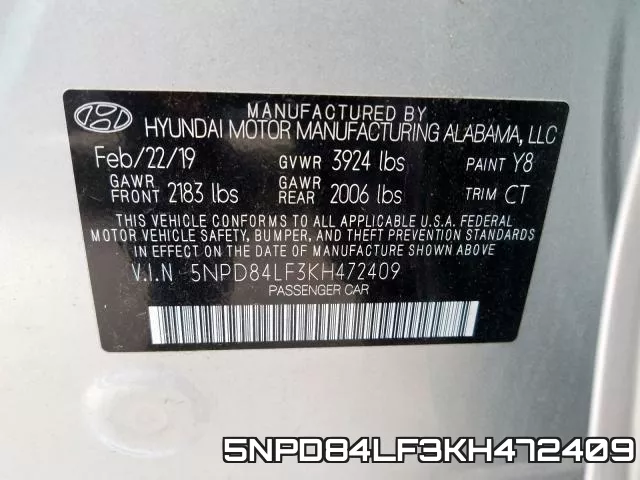 5NPD84LF3KH472409 фото 2