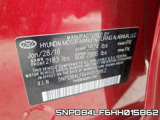 5NPD84LF6HH015862 фото 2