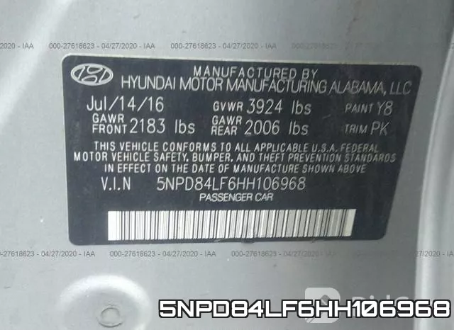5NPD84LF6HH106968 фото 10
