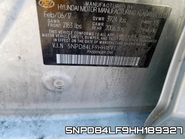 5NPD84LF9HH189327 фото 2