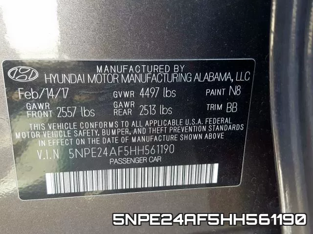 5NPE24AF5HH561190 фото 2
