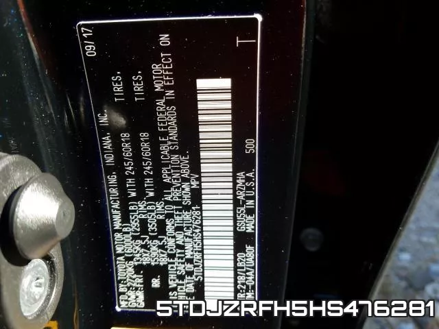 5TDJZRFH5HS476281 фото 2