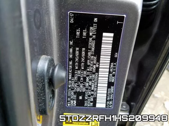 5TDZZRFH1HS209948 фото 2