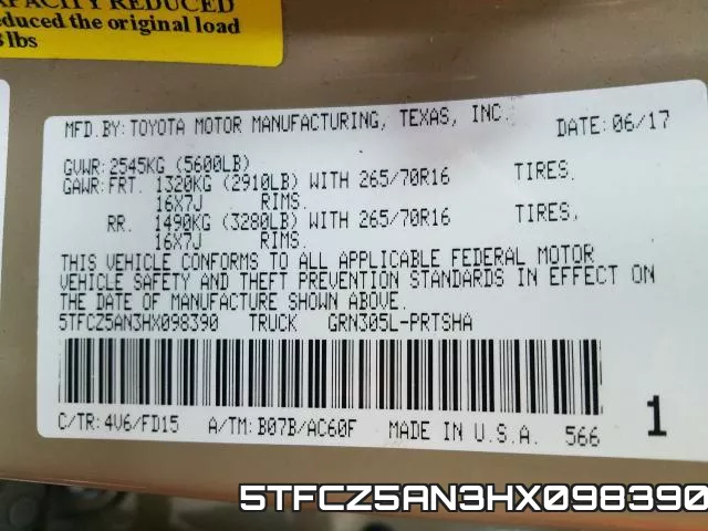 5TFCZ5AN3HX098390 фото 2