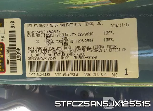 5TFCZ5AN5JX125515 фото 10