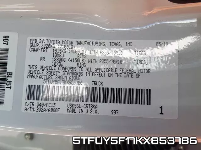 5TFUY5F17KX853786 фото 2