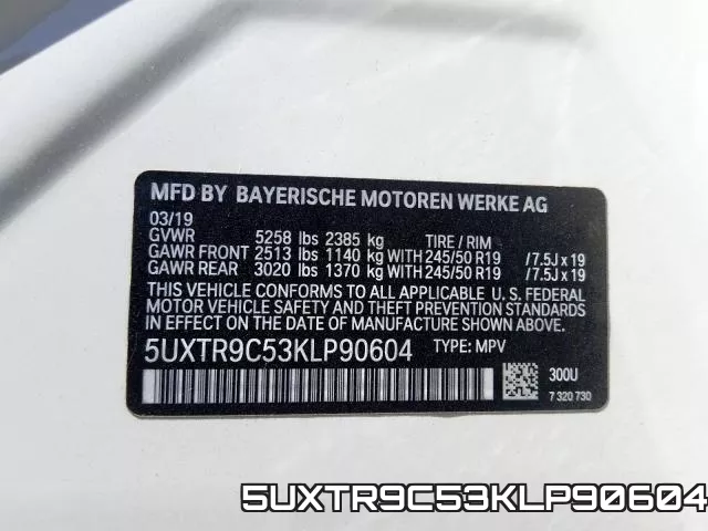 5UXTR9C53KLP90604 фото 2