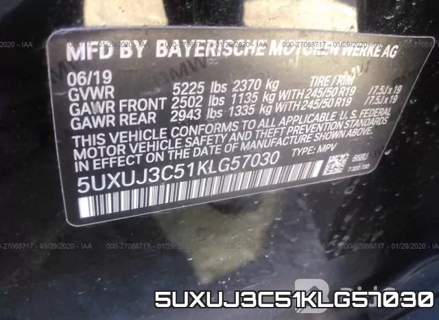 5UXUJ3C51KLG57030 фото 10