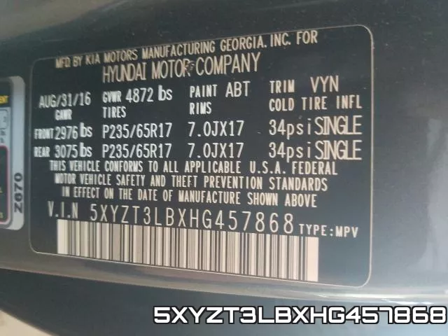 5XYZT3LBXHG457868 фото 2