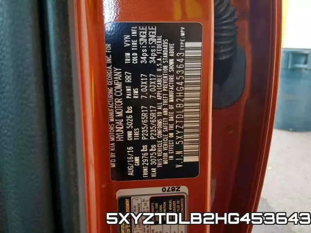 5XYZTDLB2HG453643 фото 2