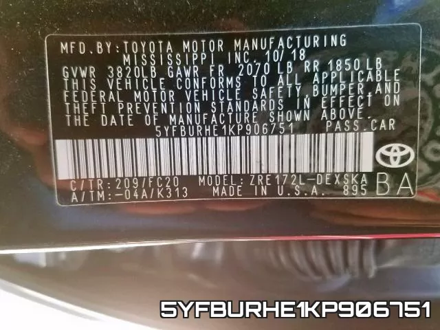 5YFBURHE1KP906751 фото 2