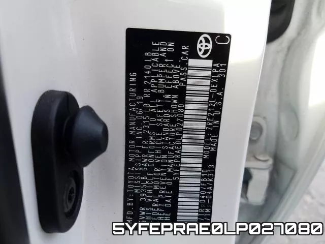 5YFEPRAE0LP027080 фото 2
