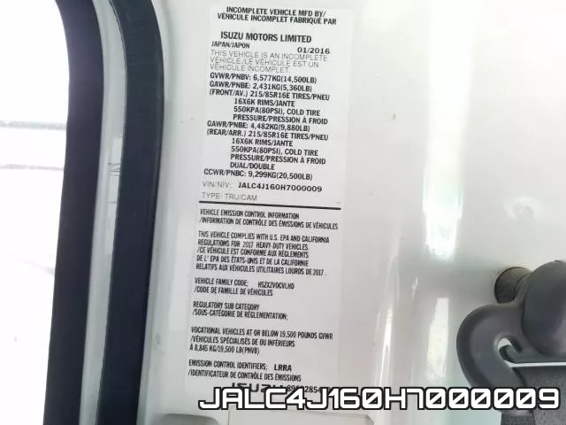 JALC4J160H7000009 фото 2