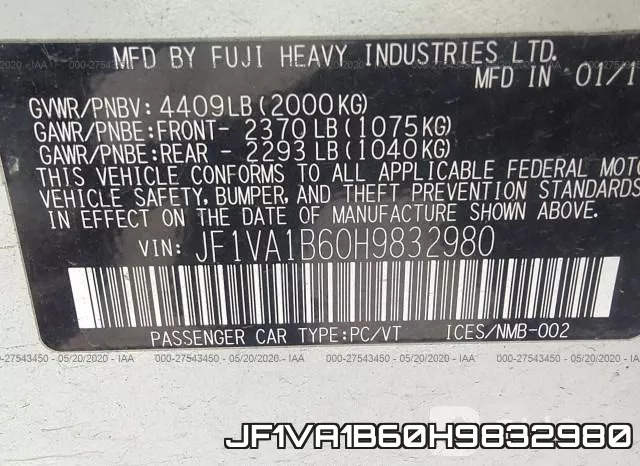 JF1VA1B60H9832980 фото 10