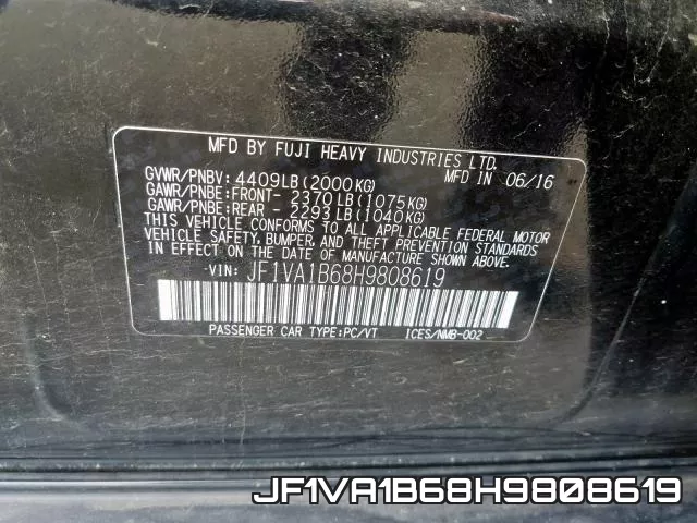 JF1VA1B68H9808619 фото 2