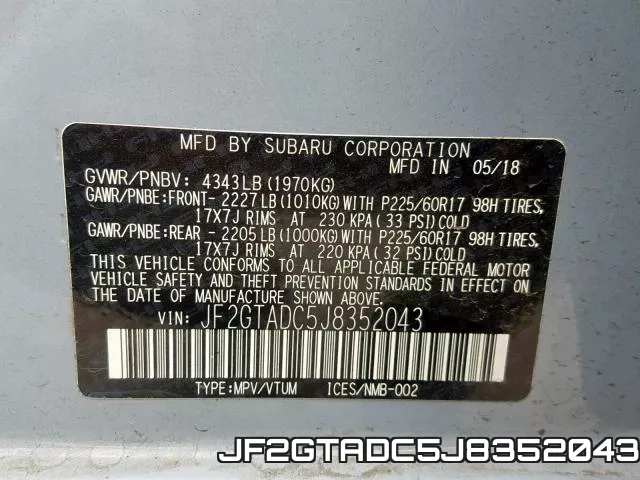 JF2GTADC5J8352043 фото 2