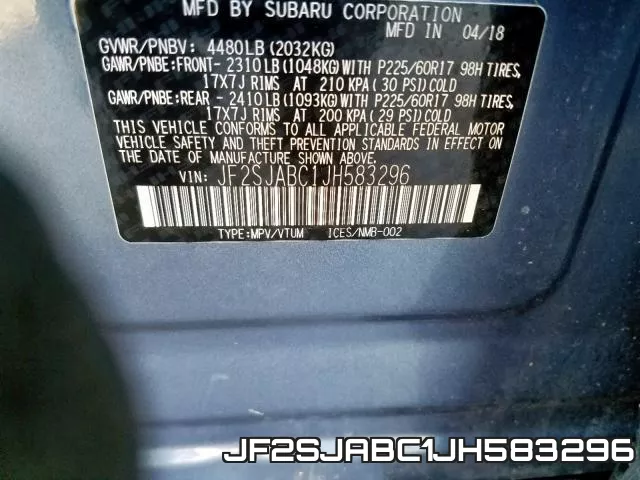 JF2SJABC1JH583296 фото 2