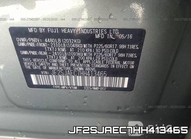 JF2SJAEC7HH413465 фото 10