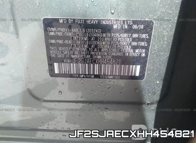 JF2SJAECXHH454821 фото 10