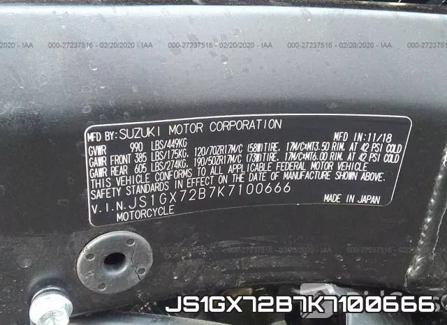 JS1GX72B7K7100666 фото 2