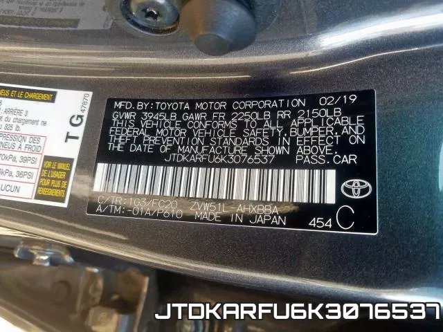 JTDKARFU6K3076537 фото 2