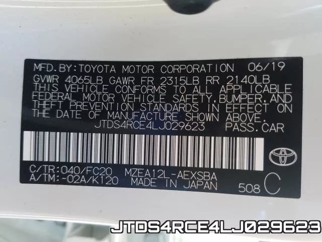 JTDS4RCE4LJ029623 фото 2