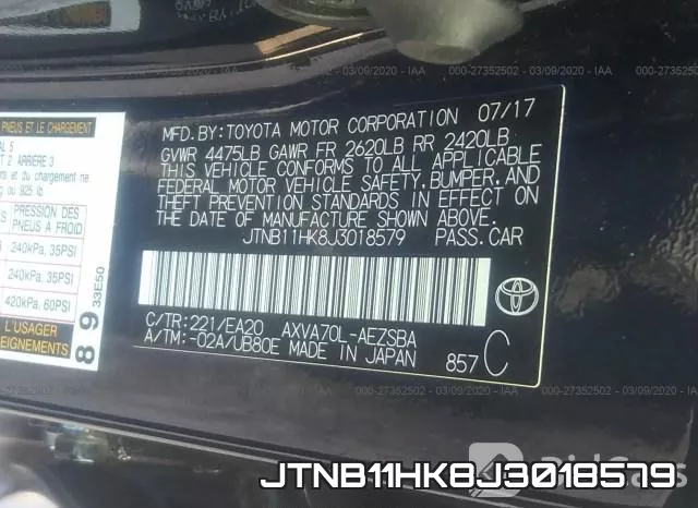 JTNB11HK8J3018579 фото 10