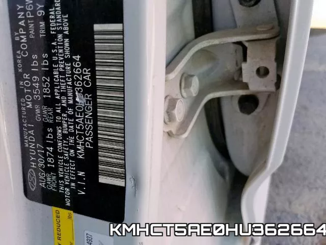 KMHCT5AE0HU362664 фото 2