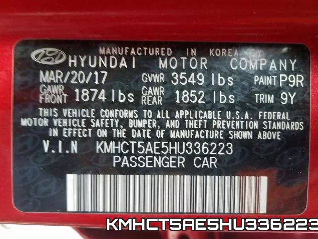 KMHCT5AE5HU336223 фото 2