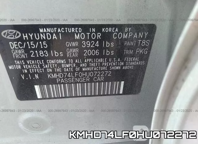 KMHD74LF0HU072272 фото 10