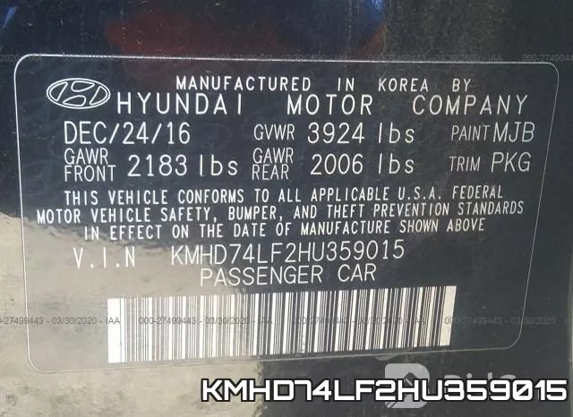 KMHD74LF2HU359015 фото 10