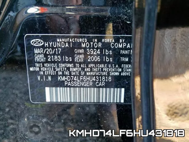 KMHD74LF6HU431818 фото 2