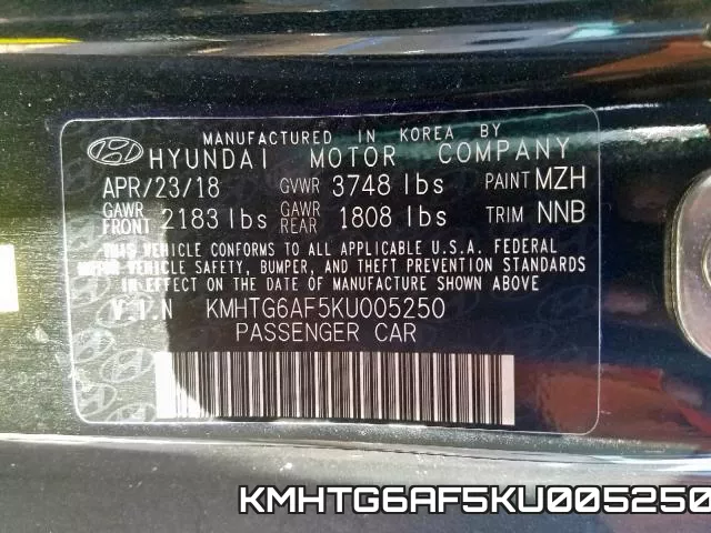 KMHTG6AF5KU005250 фото 2