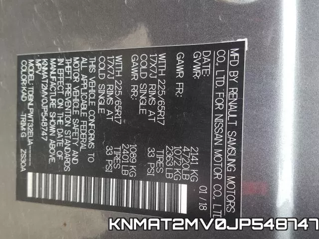 KNMAT2MV0JP548747 фото 2